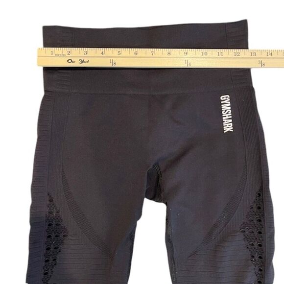 GYMSHARK Energy+ Seamless Stretch Cropped Mesh Leggings Contoured Black Small - Picture 6 of 9
